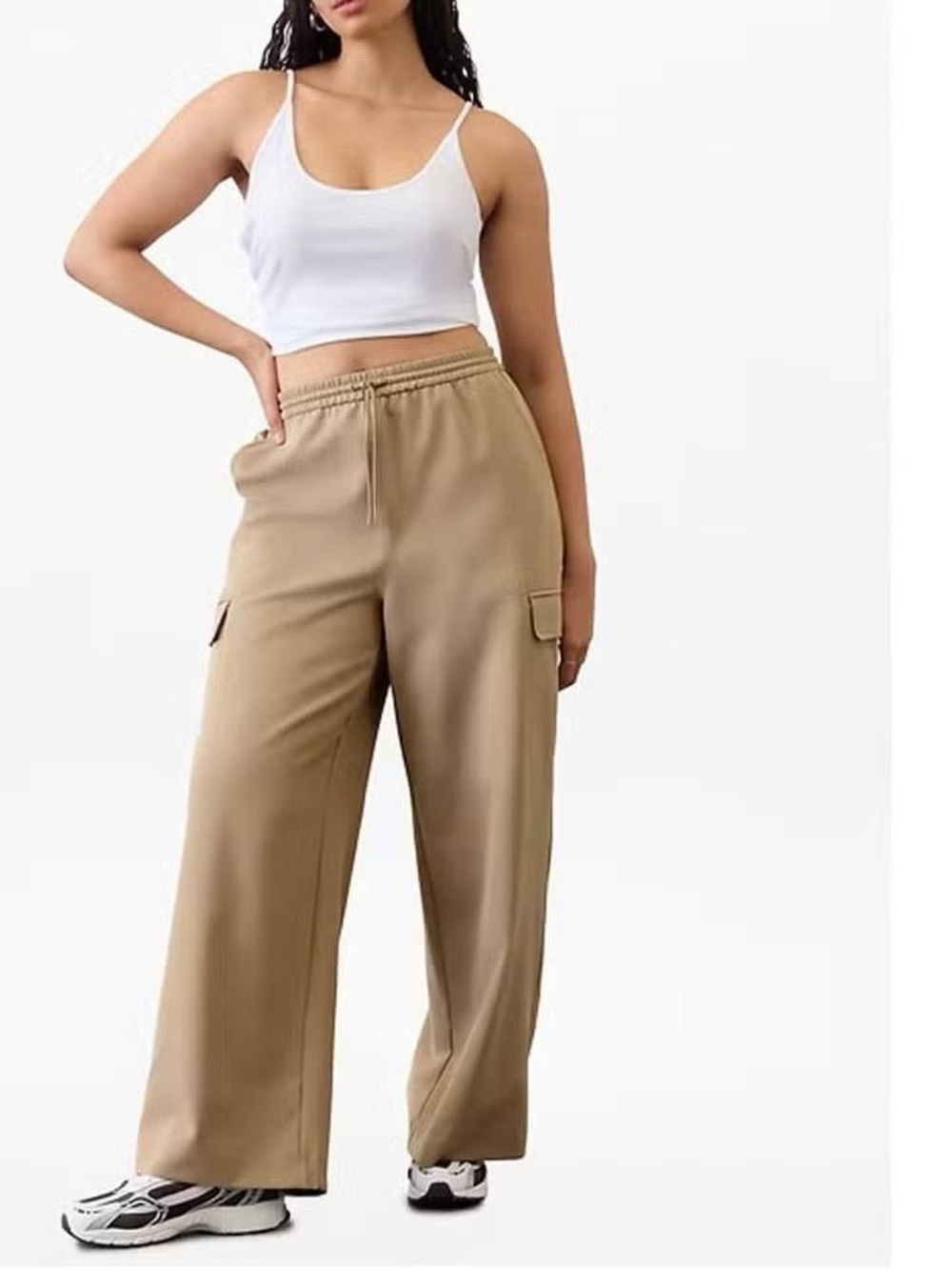 Athleta Promenade Cargo Wide Leg Pants Size Small Tall